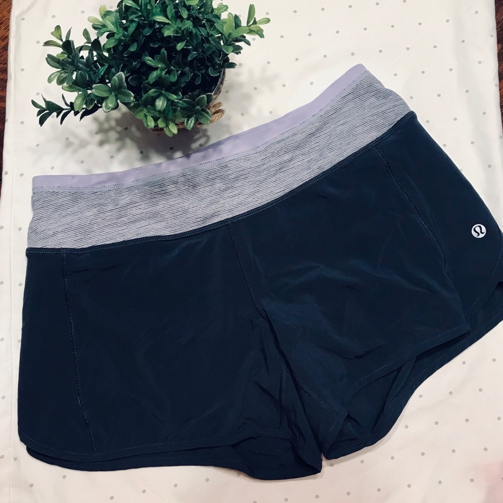 Lululemon Grey and Lavender Speed Shorts Size 4